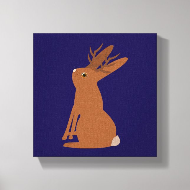 Toile Halloween Jackalope Trou ou traitement (Recto)