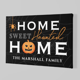 Toile Halloween Maison Sucrée Maison Hantée Nom de Famil