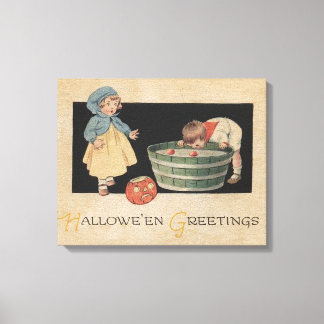 Toile Halloween SalutationBobbing pour les pommes (Recto)