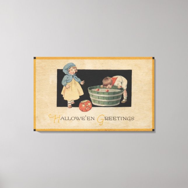 Toile Halloween SalutationBobbing pour les pommes (Recto)