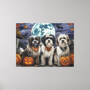 Toile Halloween Tibétain Terrier Éffrayant