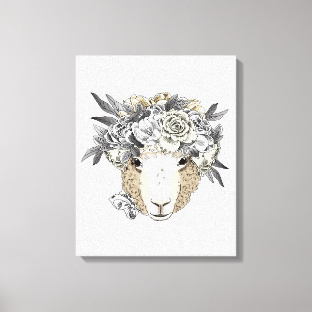 Toile Halo mouton floral (Recto)