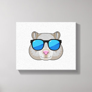 Toile Hamster avec lunettes de soleil