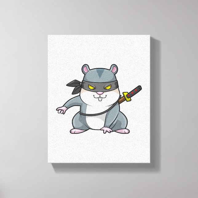 Toile Hamster comme Ninja dans les arts martiaux avec ép (Recto)