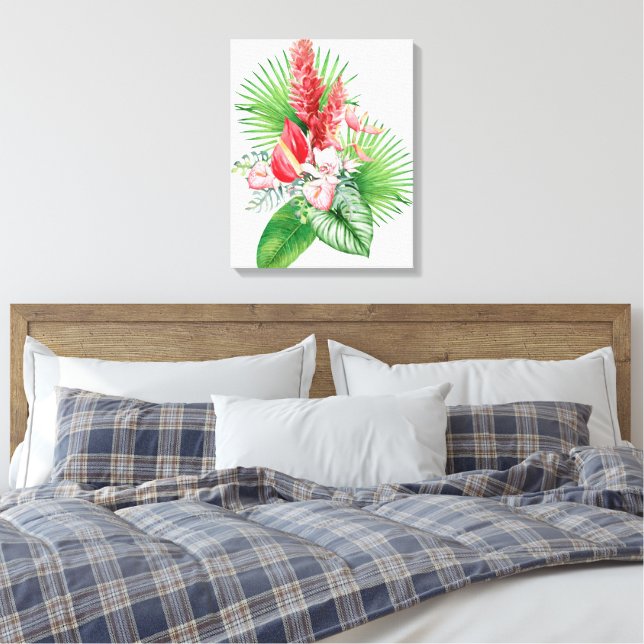 Toile Hana hou ! (Blanc) Arrangement de fleurs hawaïenne (Insitu(Chambre))