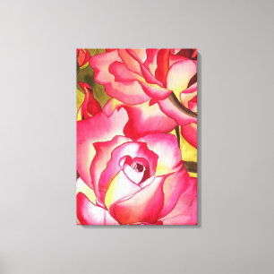Toile Hannah Gordon rose rose aquarelle art