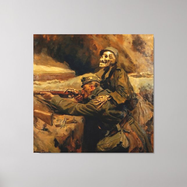 Toile Hans Larwin - Soldat und Tod (1917) (Recto)