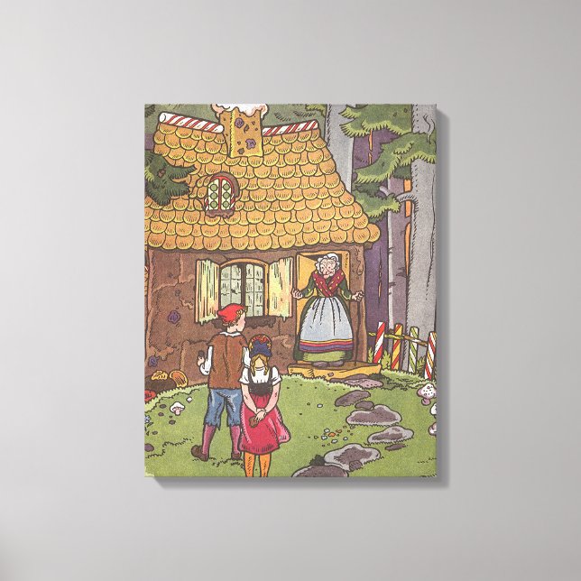 Toile Hansel et Gretel, Vintage Fairy Tale par Hauman (Recto)