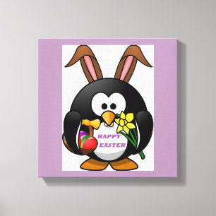 TOILE "HAPPY EASTER" PENGUIN BUNNY