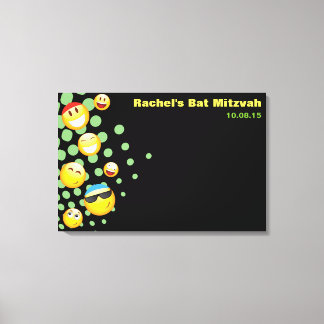 Toile HAPPY EMOJI Bat ou Bar Mitzvah Panneau d'ouverture