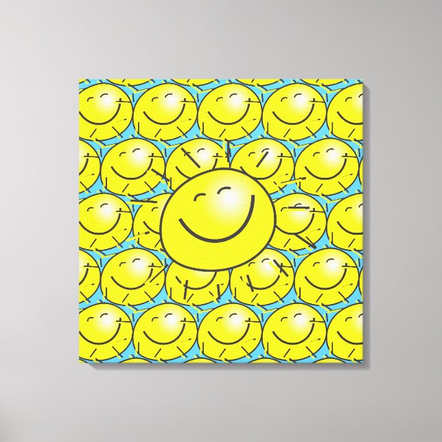 Toile Happy Face Sunshine Stretched Canvas Print (Recto)