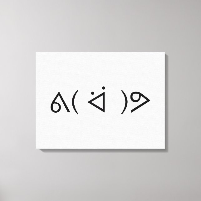 Toile Happy Gary ᕕ( ᐛ )Meme Emoticon Text Art (Recto)