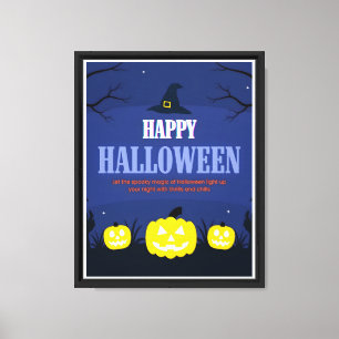 Toile Happy Halloween Citrouille Wall ART