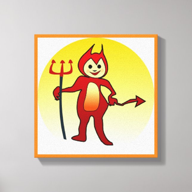 TOILE "HAPPY HALLOWEEN" PETIT DIABLE (Recto)