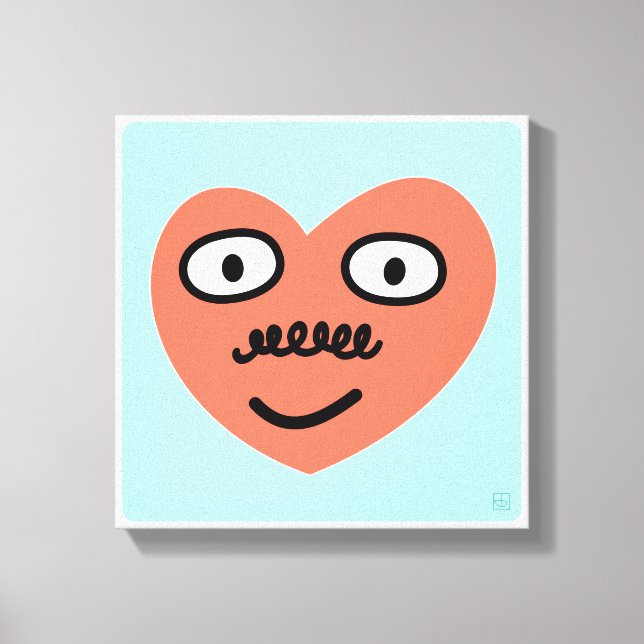 Toile Happy Heart - Avec Moustache (1 sur 4) (Recto)