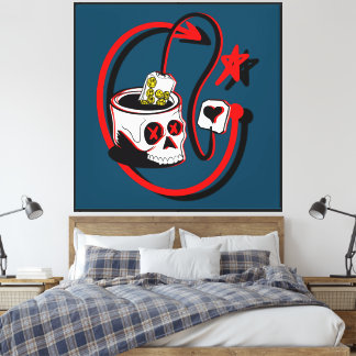 Toile Happy Tea skull