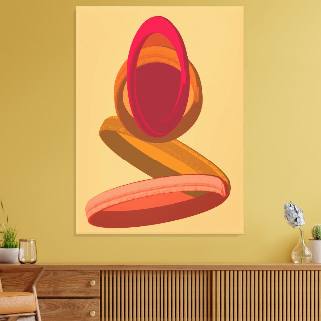 Toile Harmonie et Calme de l'Anneau Abstrait Moderne (Insitu(Salon))