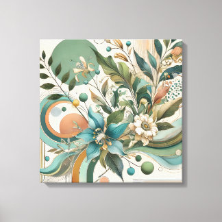 Toile Harmonie géométrique florale