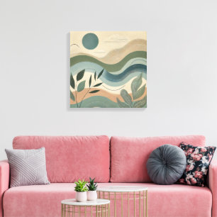 Toile Harmonie Naturelle - Vagues Abstraites Art Organiq