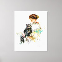 Harrison Fisher : Femme avec chat