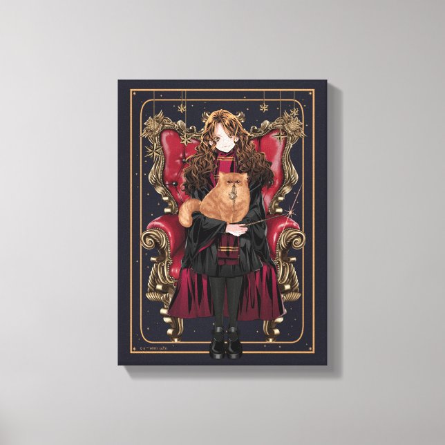 Toile HARRY POTTER™ | Anime Hermione Granger assis (Recto)