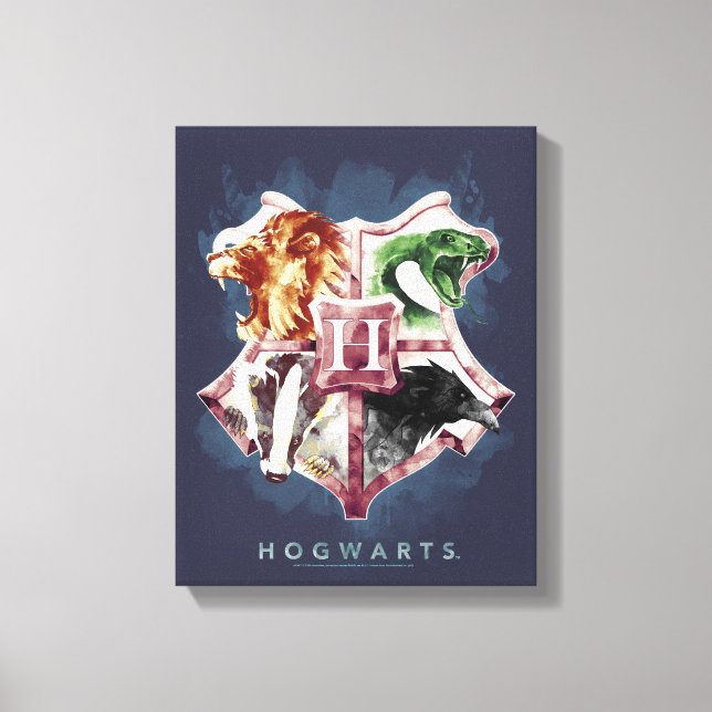 Toile Harry Potter | Blason de Poudlard™ Aquarelle (Recto)