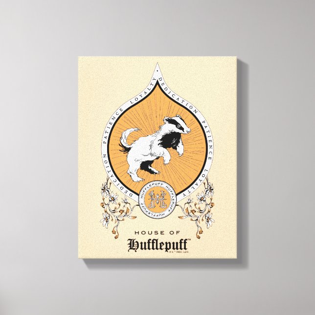 Toile HARRY POTTER™ | Délicat croquis HUFLEPUFF™ Crest (Recto)