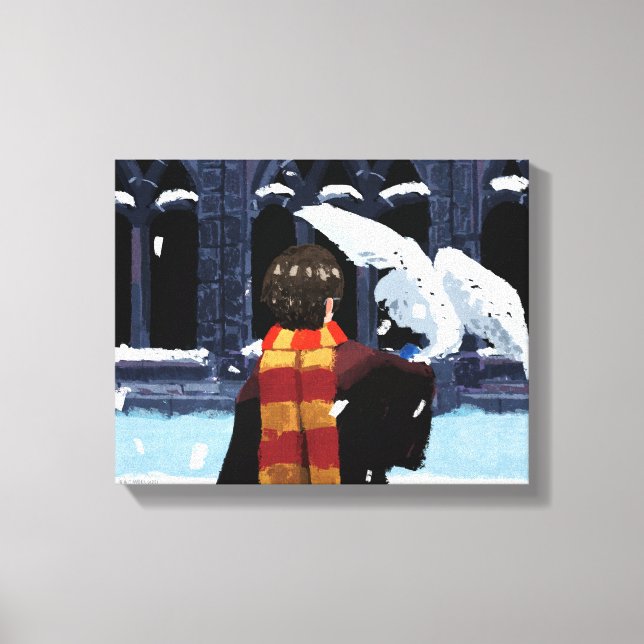 Toile HARRY POTTER™ & Hedwig dans la neige (Recto)