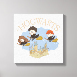 Toile HARRY POTTER™, Hermione & Ron Fly Over HOGWARTS™
