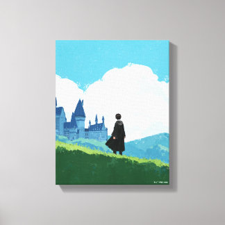 Toile HARRY POTTER™ Surplombant le château HOGWARTS™
