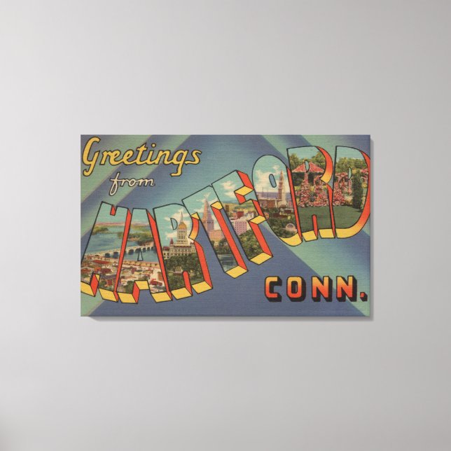 Toile Hartford, Connecticut - Scènes de grandes lettres (Recto)