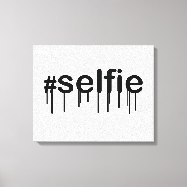 Toile Hashtag Selfie Drooling Typographie (Recto)