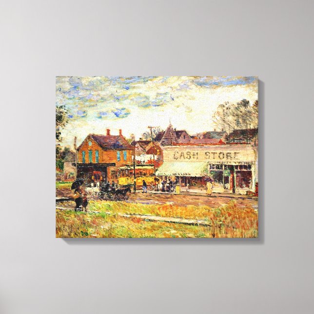 Toile Hassam - Fin de la ligne de tramway, Oak Park, IL (Recto)