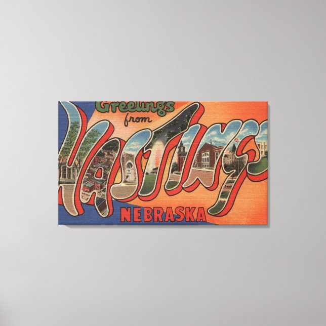 Toile Hastings, Nebraska - Scènes de grandes lettres (Recto)