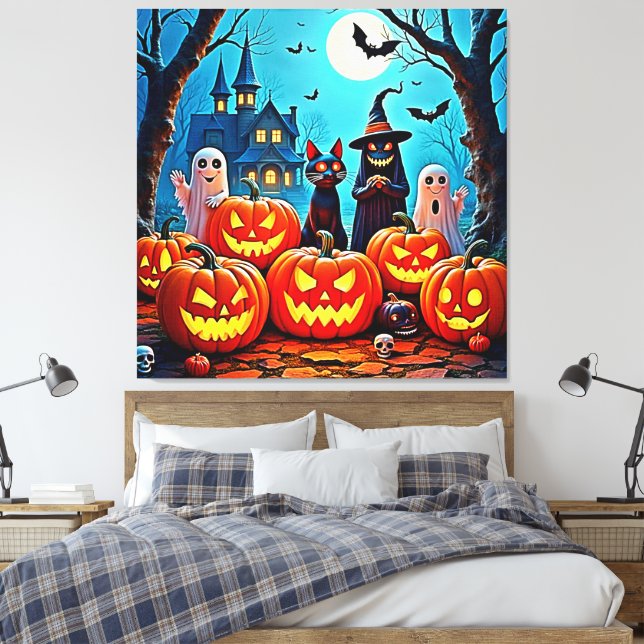 Toile Haunted Halloween conception de nuit (Insitu(Chambre))