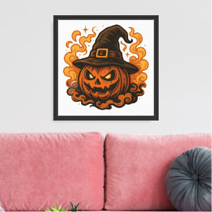 Toile Haunted Harvest - Citrouille d'Halloween à double