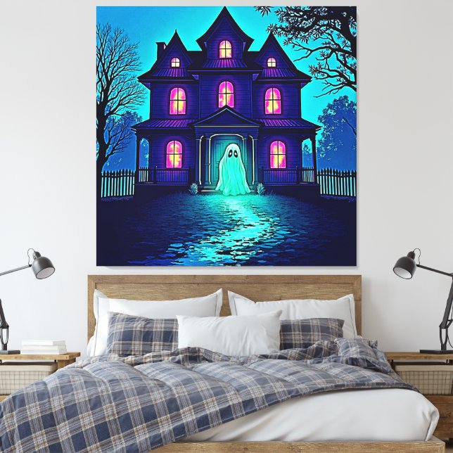 Toile Haunween Ghost House Design (Insitu(Chambre))
