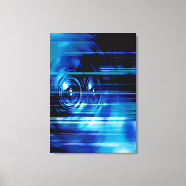 Toile Haut-parleurs de musique bleu (Recto)