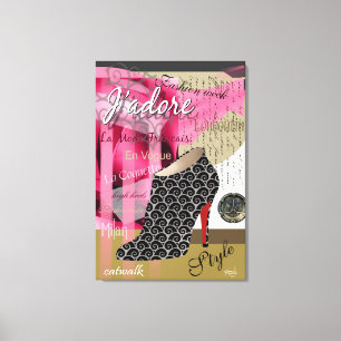 Toile Haute Couture Chaussure Abstraite Art 26 x 38