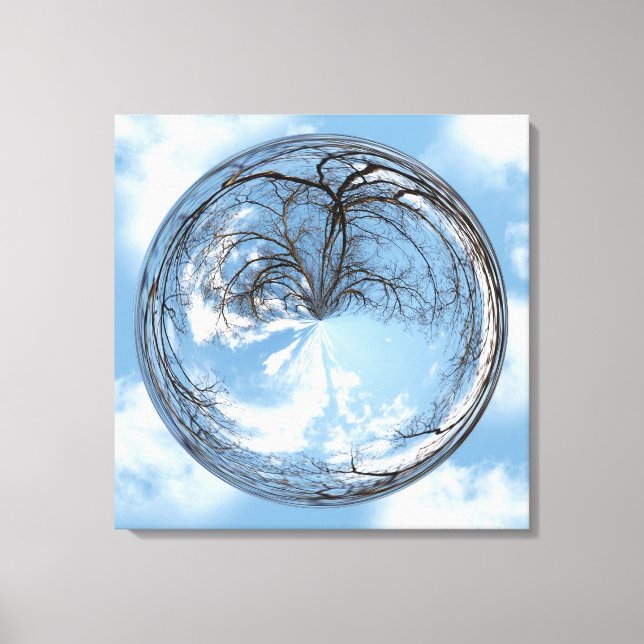 Toile Hauteurs du Ciel arbre et ciel en bulle (Recto)