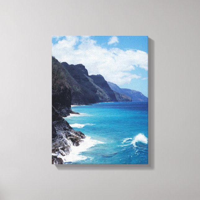 Toile Hawaï, Kauai, Vagues de l'océan Pacifique (Recto)