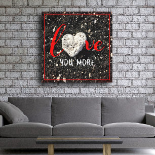 Toile Hawaii Black Sand Beach Heart Photo Love You More