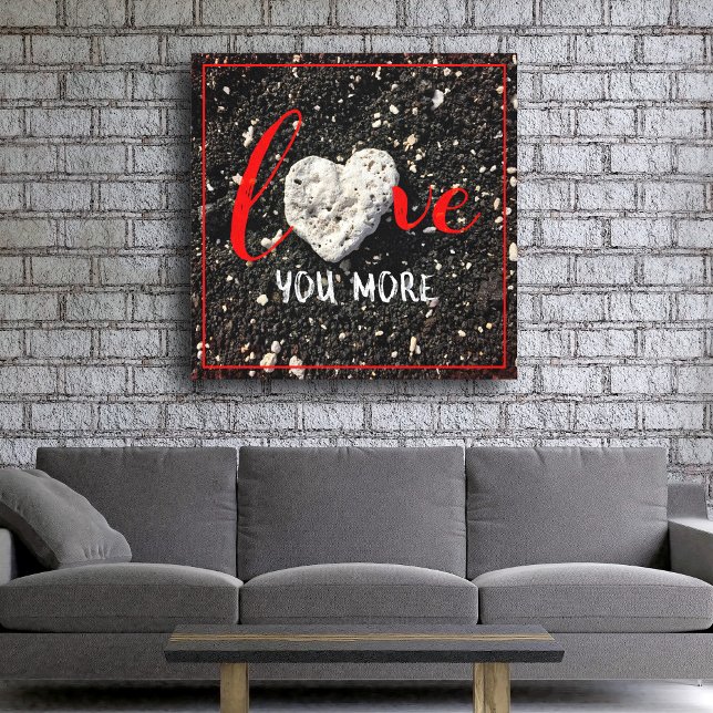 Toile Hawaii Black Sand Beach Heart Photo Love You More (Créateur téléchargé)