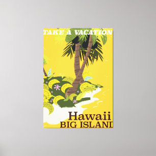 Toile Hawaii grande île vacances vintage