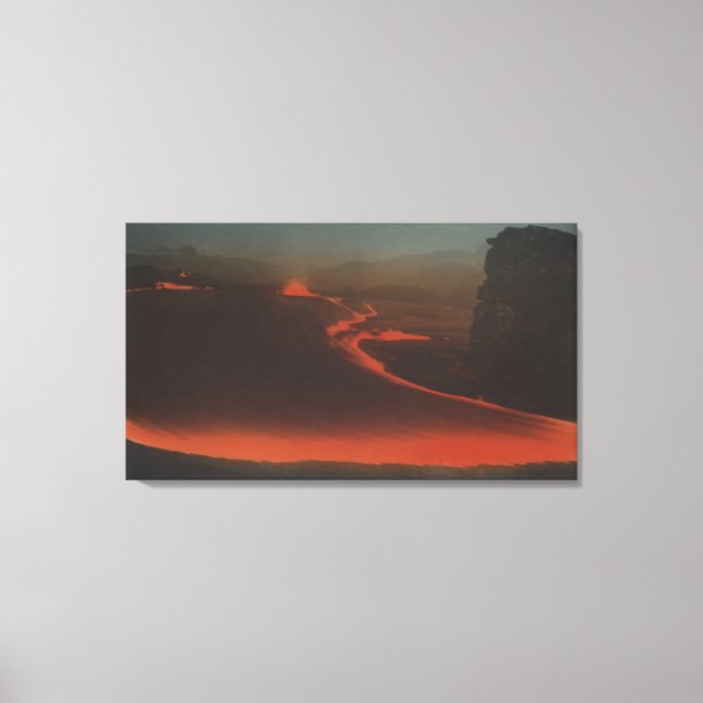 Toile Hawaii - Vue des sentiers de lave d'Active (Recto)