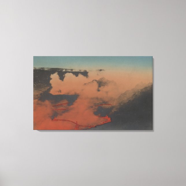 Toile Hawaii - Vue du volcan Kilauea en HA (Recto)