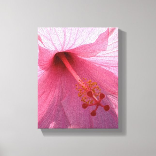 Toile Hawaiian Pink Hibiscus Fine Art Photo (Recto)