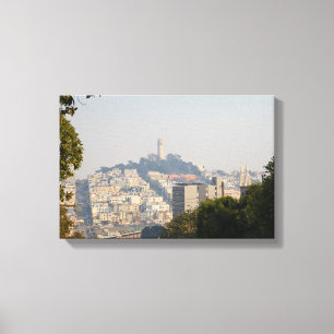 Toile Hazy Coit Tower, San Francisco, Californie