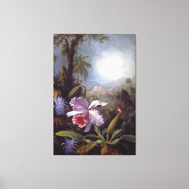 Toile HEADE - Orchidées, fleurs de passion et colibri (Recto)