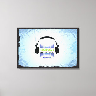Toile HEADPHONES Bat Bar Mitzvah Panneau d'ouverture de